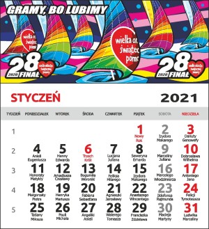 Kalendarzyk magnetyczny 2025 z imieninami