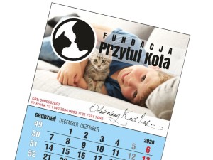 Kalendarzyk magnetyczny trójdzielny niebieski