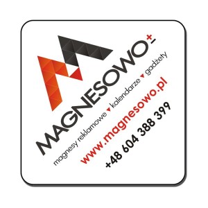Magnes reklamowy - wizytówka kwadratowa (zaokrąglone rogi)