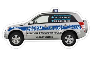 Magnes reklamowy - kształt samochodu - Policja, Straż