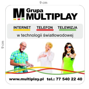 Magnesy reklamowe - kwadrat duży 9x9 cm (zaokrąglone rogi)