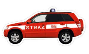 Magnes reklamowy - kształt samochodu - Policja, Straż